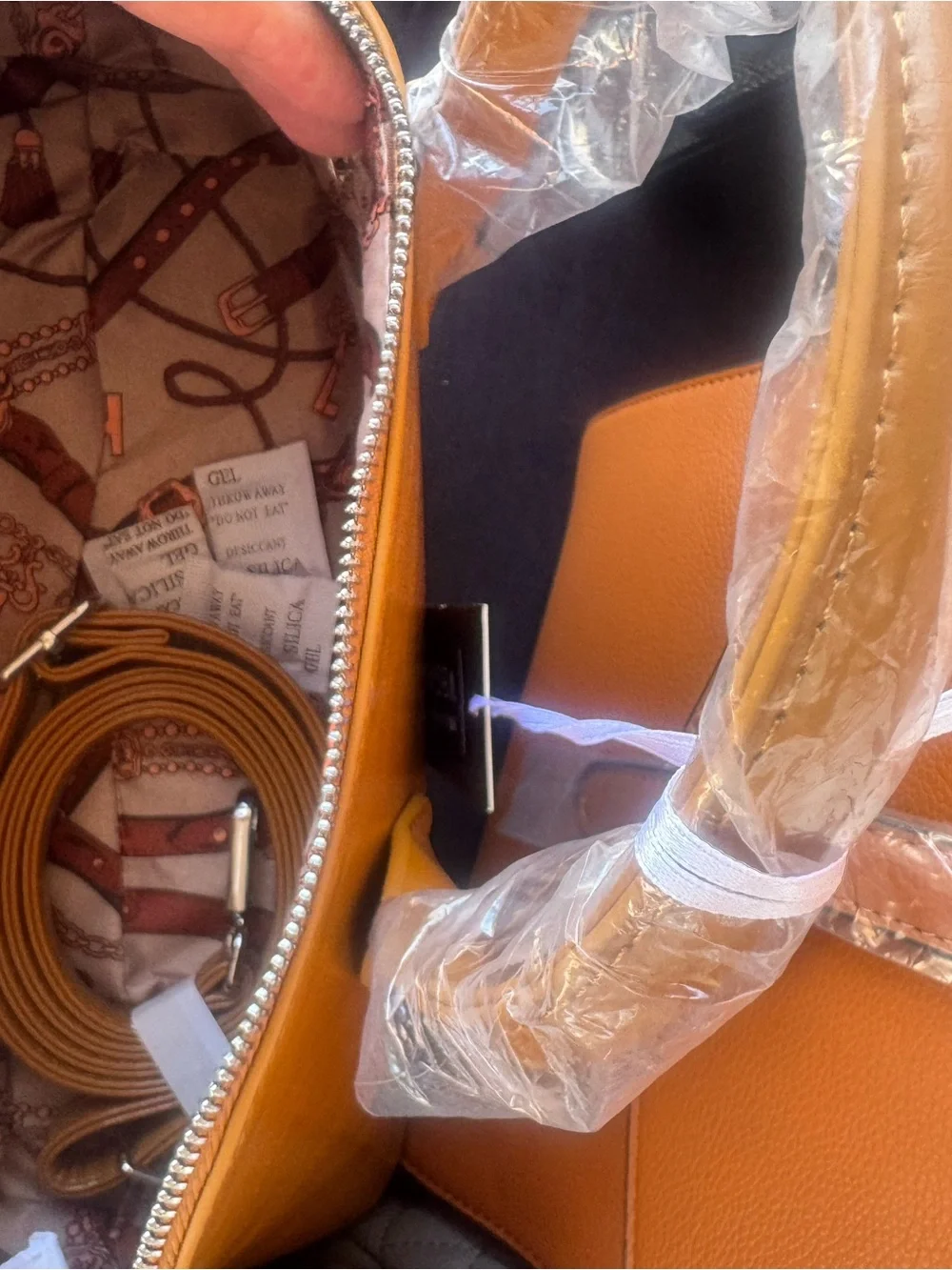Classic Tan Leather Satchel Handbag